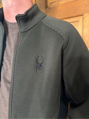 SPYDER Men's Dark Green Full-Zip Heavyweight Jacket LIKE NEW!